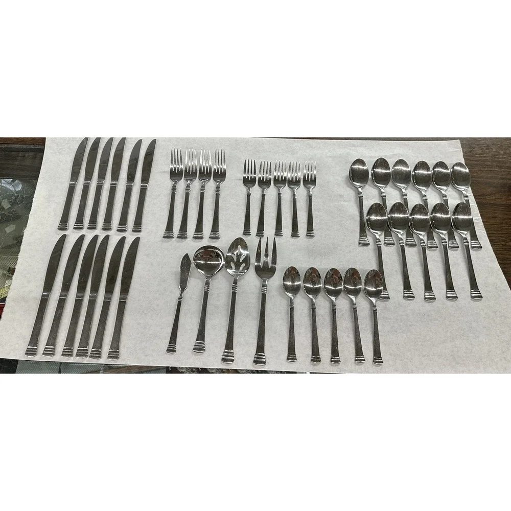 Cambridge Stainless China Codie 41 Pc Flatware Set